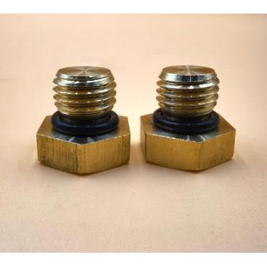 Imagem de Compass-Yang 2 peças 6H1-43829-00 6H1-43829-00-00 6H1-43829 Reservatório de plugue com anel de vedação 93210-09165 adequado para Yamaha Motor de popa Power Tilt Trim 75-90HP