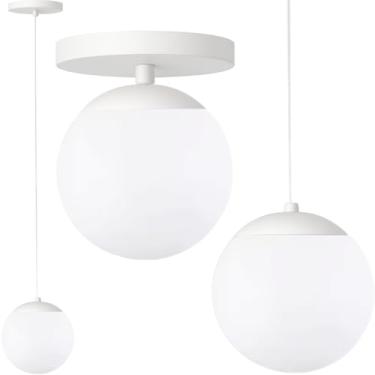 Imagem de Gimpo, Luminária Lustre Pendente 212cm Jabuticaba Globo Vidro 12cm Metal Teto Gimpo PJ12 COR:BRANCO