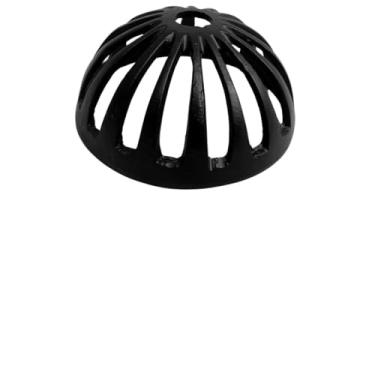 Imagem de Ralo Abacaxi Hemisférico Alumínio Preto Anti Folhas para Tubo de 150mm 6 polegadas Calhas Telhado