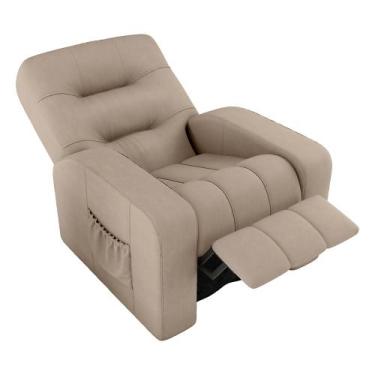 Imagem de Poltrona do Papai Reclinável Mx-7 Azera Suede Bege - Loja Sheep
