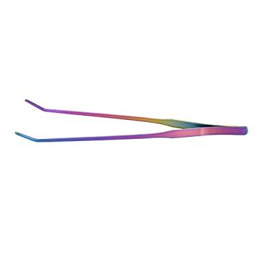 Imagem de 27 cm de réptil de répteis pinças, tanque de peixe em aço inoxidável pinças longas, fins de alimentação de pinças plantadas para répteis de répteis lagartos dragão barbudo (27cm curved)