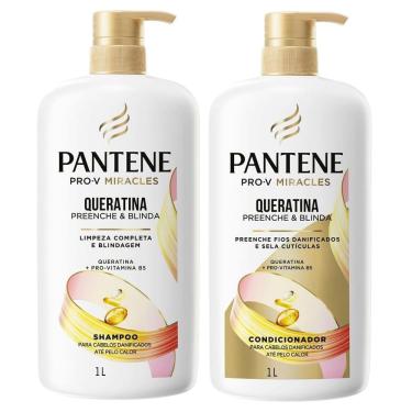 Imagem de Kit Shampoo e Condicionador Pantene Pro-V Miracles Queratina 1 Litro