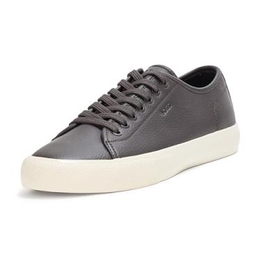 Imagem de BOSS Tênis masculino Aiden Logo Block de couro cano baixo, Cappuccino marrom, 39