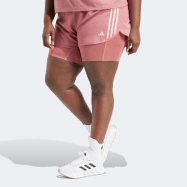 Imagem de Short Adidas Plus Size Own The Run Excite 3 Listras 2Em1 Feminina-Feminino