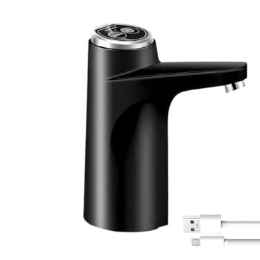 Imagem de Torneira Dispenser Bomba Elétrica Bebedouro Portátil Para Galão De Água Mineral De 5 a 20 Litros USB Recarregável Com Bateria De Longa Duração Praticidade Economia Para Seu Dia a Dia (Na Cor Preta)