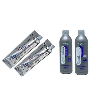 Imagem de Kit 02 Tinta Vermelha Intenso 66.66 e 02 OX 40 90ml Mairibel