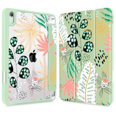 Imagem de Tuiklol Capa transparente para iPad mini 7 (A17 Pro 7ª geração) 2024 / iPad mini 6 (6ª geração) 2021 de 8,3 polegadas, suporte de lápis embutido, capa traseira transparente e fina despertar