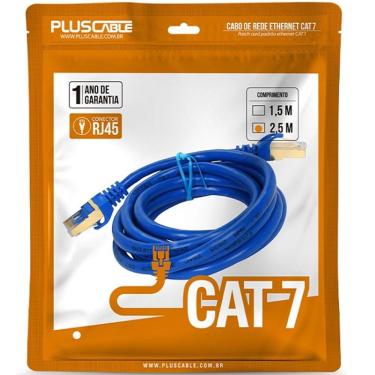 Imagem de Cabo de Rede CAT.7 2.5M CAT725BL Azul PATCH CORD PLUS Cable