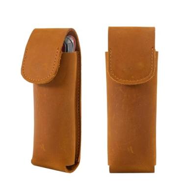 Imagem de Bainha multiferramenta para homens, bolsa multiferramentas de couro, organizador de cinto EDC, coldre multiferramentas, fecho magnético, estojo de bainha de canivete de bolso para ferramenta dobrável