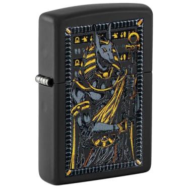 Imagem de Zippo Isqueiro de bolso preto fosco Anubis Design