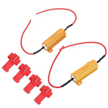 Imagem de 2PCS Metal & ABS Decodificador LED Resistor Anti -agitador - 50W 6OHM Resistor de Carga Erro de Erro Flash Cancelador, Ajuste para a Lâmpada de Corrida Diurna do Farol