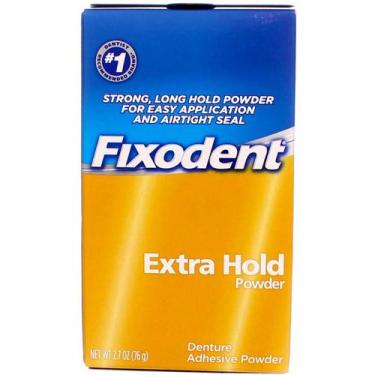 Imagem de Adesivo para próteses dentárias Fixodent Extra Hold Powder 80 mL (paco
