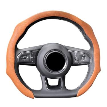 Imagem de ontto Capa de volante de carro tamanho padrão universal 36,8-38,1 cm, protetor de luva para volantes de couro perfurado respirável ventilado com aderência confortável para sedãs, SUVs, caminhões, vans