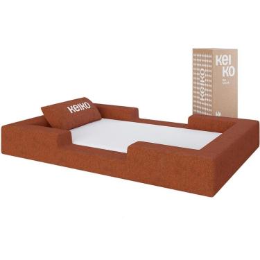 Imagem de Cama Montessoriana Berço Ninho 100% Espuma Boucle Laranja Keiko