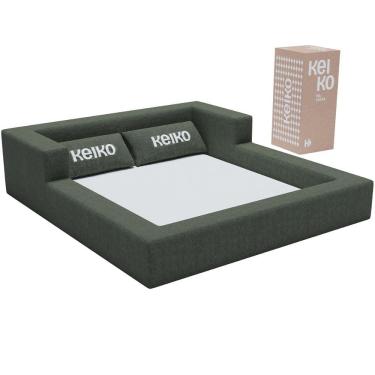 Imagem de Cama Montessoriana Casal Aconchego 100% Espuma Boucle Verde Keiko