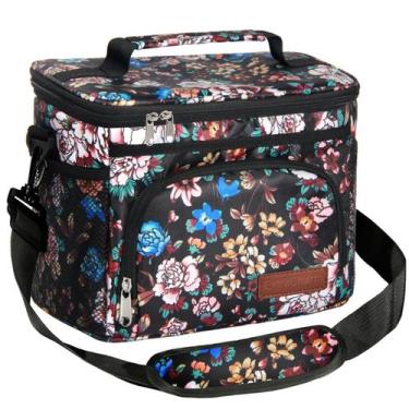 Imagem de Lancheira isolada ExtraCharm para mulheres/homens, floral reutilizável