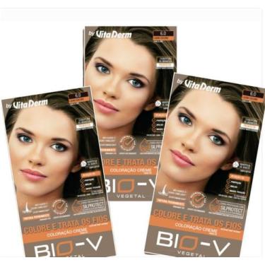 Imagem de Vita Derm 3 Tintas de Cabelo Bio V Cor 6.0 Louro Escuro
