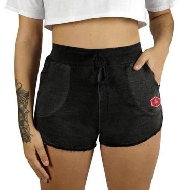 Imagem de Shorts Moletom Feminino Estonado WSS Hex Colors Black - Web Surf Shop 