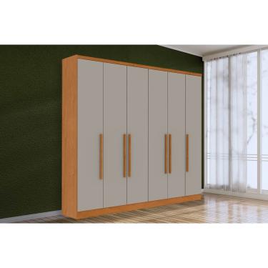 Imagem de Guarda Roupa Casal 6 Portas e 4 Gavetas Veneza Cinamomo/Off White - Tcil Móveis