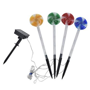 Imagem de Luzes solares de caminho de Natal, luzes de caminho de Natal, cores quentes para decoração de Natal para ambientes externos