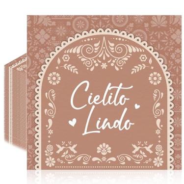 Imagem de 50 guardanapos de decoração de festa Cielito lindo, guardanapos de festa de festa mexicana, cinco de maio ou chá de bebê latina, utensílios de mesa descartáveis de aniversário