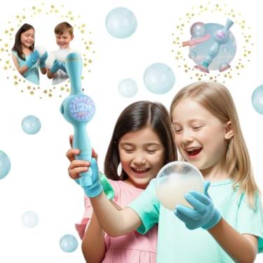 Imagem de Brinquedo de bolhas de fumaça Elástica Maquina lança bolha (Azul, Único)