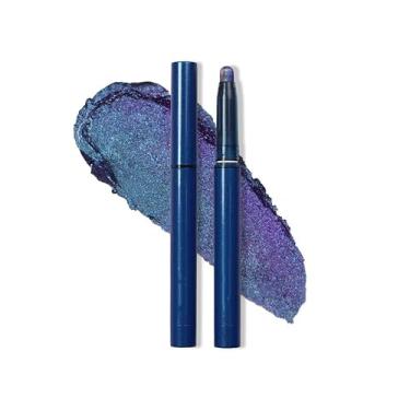 Imagem de Melemando Bastão de sombra à prova d'água, 12 cores, brilhante, clareador, lápis delineador, lápis de cera, montável e misturável, bastão iluminador de olhos de longa duração (cor 09)