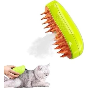 Imagem de Escova Tira Pelo PET com Vapor e USB Recarregável – Higiene e Relaxamento para Cães e Gatos