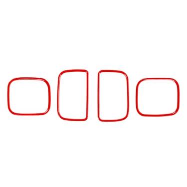 Imagem de PDKLIN Para painel central do carregador acabamento da tampa da saída de ar para Dodge Charger 2011-2023 vermelho acessórios interiores 4 peças