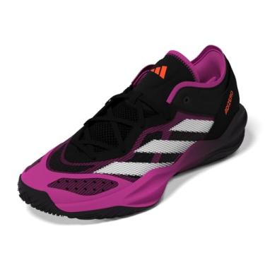 Imagem de adidas Tênis de basquete unissex adulto Adizero Select 2.0, Preto/Roxo Burst/Aurora Black, 12.5 Women/11.5 Men