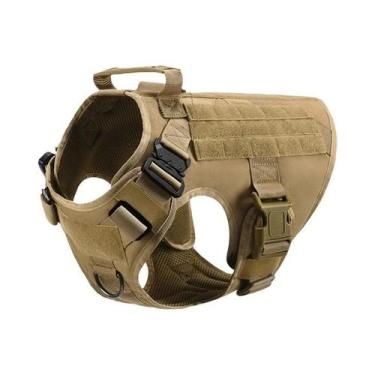 Imagem de Colete Tático Militar para Cães - Conjunto com Coleira para Treinament