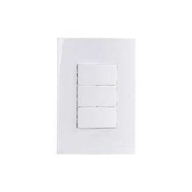 Imagem de Interruptor Simples Duplo E Interruptor Paralelo Margirius Sleek 10a Com Placa 4x2 Branco
