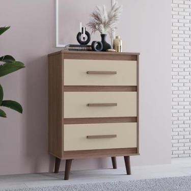 Imagem de Comoda Infantil Mila com 3 Gavetas Bebe Completo, Savana- Off White