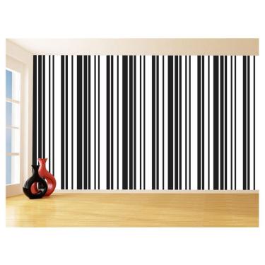 Imagem de Papel De Parede Listras Preto Branco Verticais 3,5M Lst43