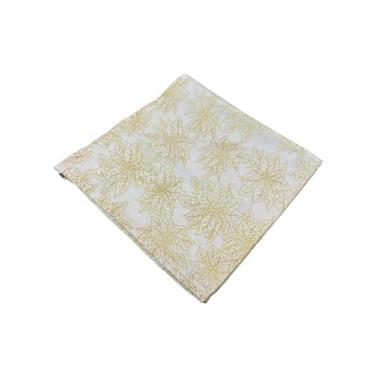Imagem de Guardanapo de Tecido Estampa Natalina Flores Douradas 40x40cm - Guarda