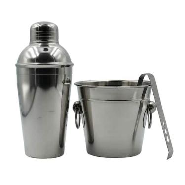 Imagem de Kit Coqueteleira 3 peças Resistente Inox Bartender - Art house