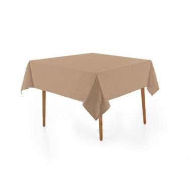 Imagem de Toalha De Mesa Quadrada 8 Lugares Alamanda Marrom Karsten