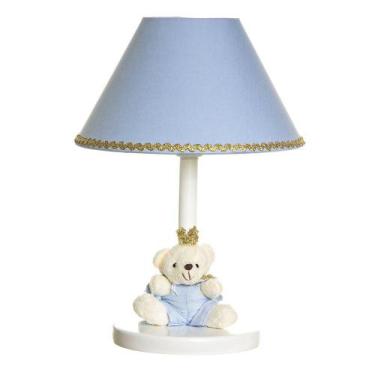 Imagem de Abajur De Madeira Ursinho Príncipe Quarto Bebê Infantil - Potinho de m