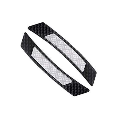Imagem de idain 2 peças de fita refletiva de aviso de segurança com refletor adesivo impermeável 3D reflexivo para carro, preto + branco