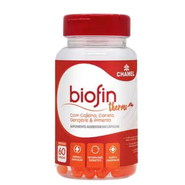 Imagem de Biofin Thermo c/ Cafeína, Canela, Gengibre, Pimenta, Vit B6, Zinco - Chamel - 60 cápsulas