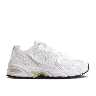 Imagem de New Balance Tênis de corrida masculino, MR530TC, branco/ouro metálico claro/preto, Verde pastel branco, 39