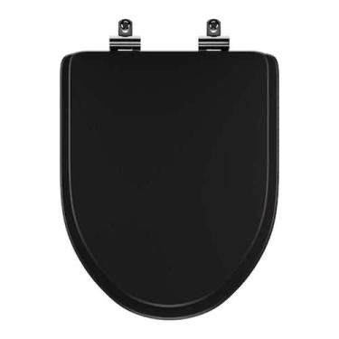 Imagem de Tampa de Vaso Poliester com Amortecedor Gunna Preto para bacia Eternit