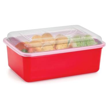 Imagem de Pote Grande Container 3L com Tampa Transparente - Vasilha Container Versátil Retangular de Plástico 3 Litros - PANAMI