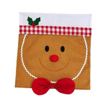 Imagem de Ｂｅｓｇａ Capa para encosto de cadeira de Natal, capa protetora lavável para encosto de cadeira de escritório, para bar, sala de estudo, Gravata Borboleta Vermelha