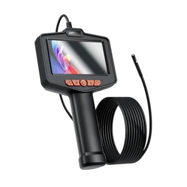 Imagem de Câmera de endoscópio com luz, câmera de esgoto de lente tripla, cabo de 5 m, tela IPS HD 1080p, 2MP, boroscópio à prova d'água IP67, bateria de 2600 mAh, armazenamento de 8 GB (M80-3lens-DVR-5M)