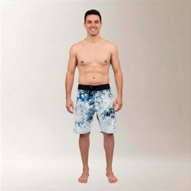 Imagem de Bermuda Surf Masculina Estampa Névoa Floral - Ethical, Branco, 42