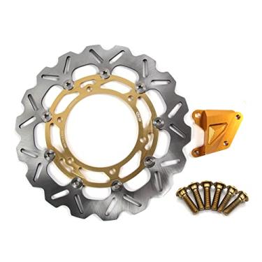 Imagem de Arashi Rotor de disco de freio dianteiro com parafusos de montagem para Kawasaki Ninja 250R 250 R EX250J 2008-2012 acessórios de substituição de motocicleta dourado