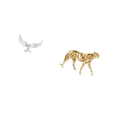 Imagem de Fenteer Estátua de Asa de Anjo de Resina E Estatueta de Chita Dourada, Ornamento Decorativo para Decoração de Escritório, Estante de Inauguração, Corredor, Me