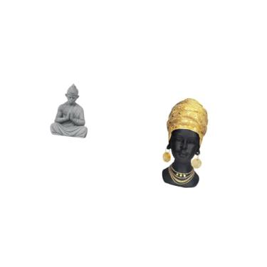 Imagem de Fenteer Escultura de Buda Sun Wukong, Estatueta de Resina de Africana, Estátua Criativa Colecionável em Miniatura para Pátio de Hotel, Entrada de Quint