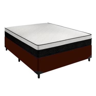 Imagem de Cama Arezzo Casal Box Black White Molas Ensacadas Marrom - Portobel